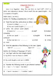 reading worksheet