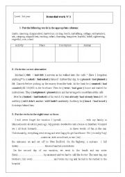 English Worksheet: remedial work