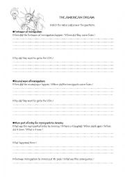 English Worksheet: Immigration to the USA