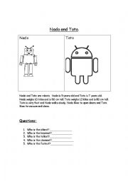 English Worksheet: Comparing Robots