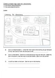 English Worksheet: Using a map plan for directions