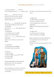 English Worksheet: What makes you beautiful