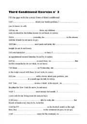 English Worksheet: Third Conditional Exercise n3