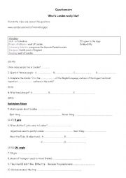 English Worksheet: DISCOVER LONDON VIDEO
