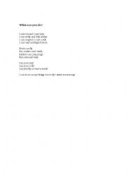 English Worksheet: Can poem