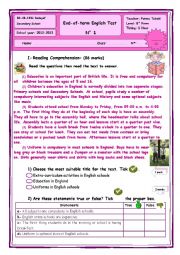 End-of-term English Test  N 1  8th form