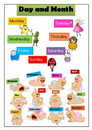 English Worksheet: Days and months