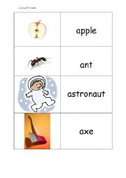 English Worksheet: A sound flashcards