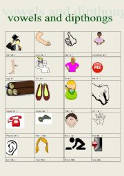 English Worksheet: vowels and dipthongs