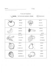 Fruits and vegetables