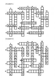 English Worksheet: Half-a-crossword - RESTAURANT