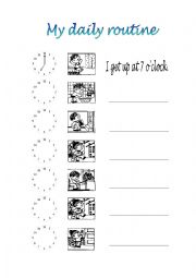 English Worksheet: My daily routine