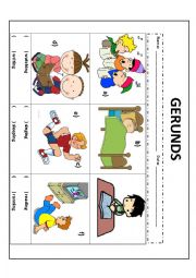 English Worksheet: Gerunds