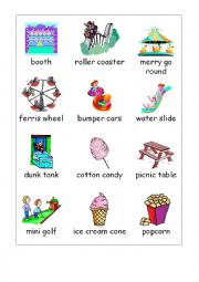 English Worksheet: Amusement park words