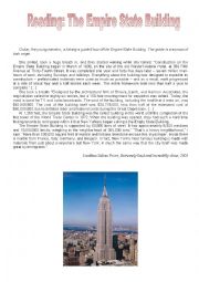 English Worksheet: Reading: The Empire State Building
