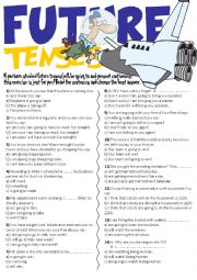 English Worksheet: Future Tenses Exercises(Will,Be going to and Present continuous)