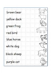 English Worksheet: Animals