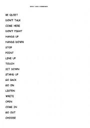 English Worksheet: most used commands