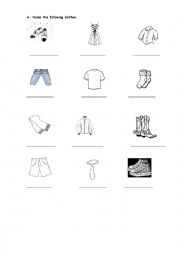 English Worksheet: clothes