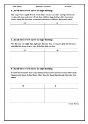 English Worksheet: phonetics