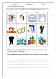 English Worksheet: wedding party