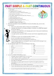 English Worksheet: past simple & past continuous 