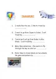 English Worksheet: Transport