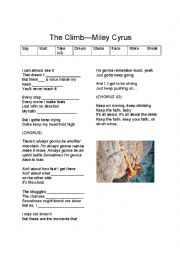 English Worksheet: Miley Cyrus--The Climb