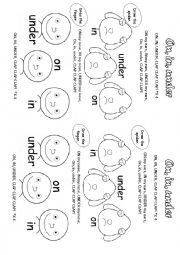 English Worksheet: Prepositions of place song 1