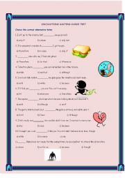 English Worksheet: Conjunctions Multiple Choice Test