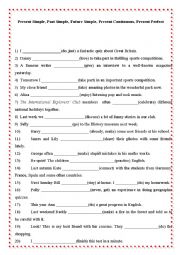 English Worksheet: mixed tenses 