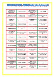 Verb collocation - domino