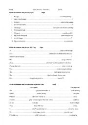 English Worksheet: simple past  and past continuous
