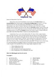 English Worksheet: American Korean Independence Day