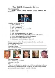 English Worksheet: The Fifth Element