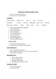 English Worksheet: Bill and Teds Excellent Adventure