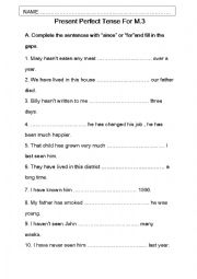 English Worksheet: Present perfect tense