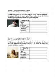 English Worksheet: Giving personal information