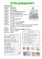 English Worksheet: At the greengrocers 3/4