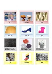 English Worksheet: CLOTHES MATERIAL