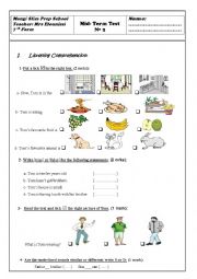 English Worksheet: MID TERM TEST N 2