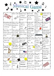 English Worksheet: Musical Game