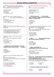 English Worksheet: English Central Examinaton 02 (8th Grade)
