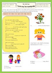 English Worksheet: Friendship