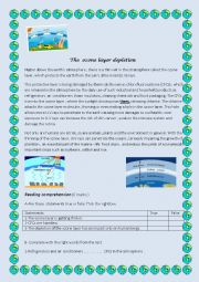 English Worksheet: The ozone layer depletion