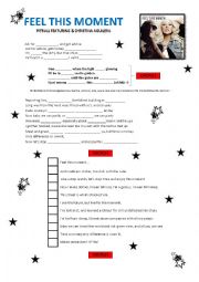 English Worksheet: Feel this moment Pitbull Featuring & Christina Aguilera