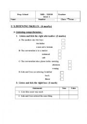 English Worksheet: Mid test 2 7th form