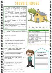 English Worksheet: Steves House