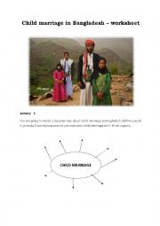 English Worksheet: Child marriage in Bangladesh 1/2 ( worksheet + video link) FULLY EDITABLE