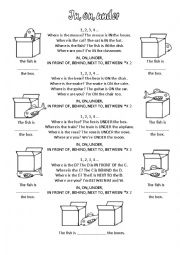 English Worksheet: Prepositions of place song 3